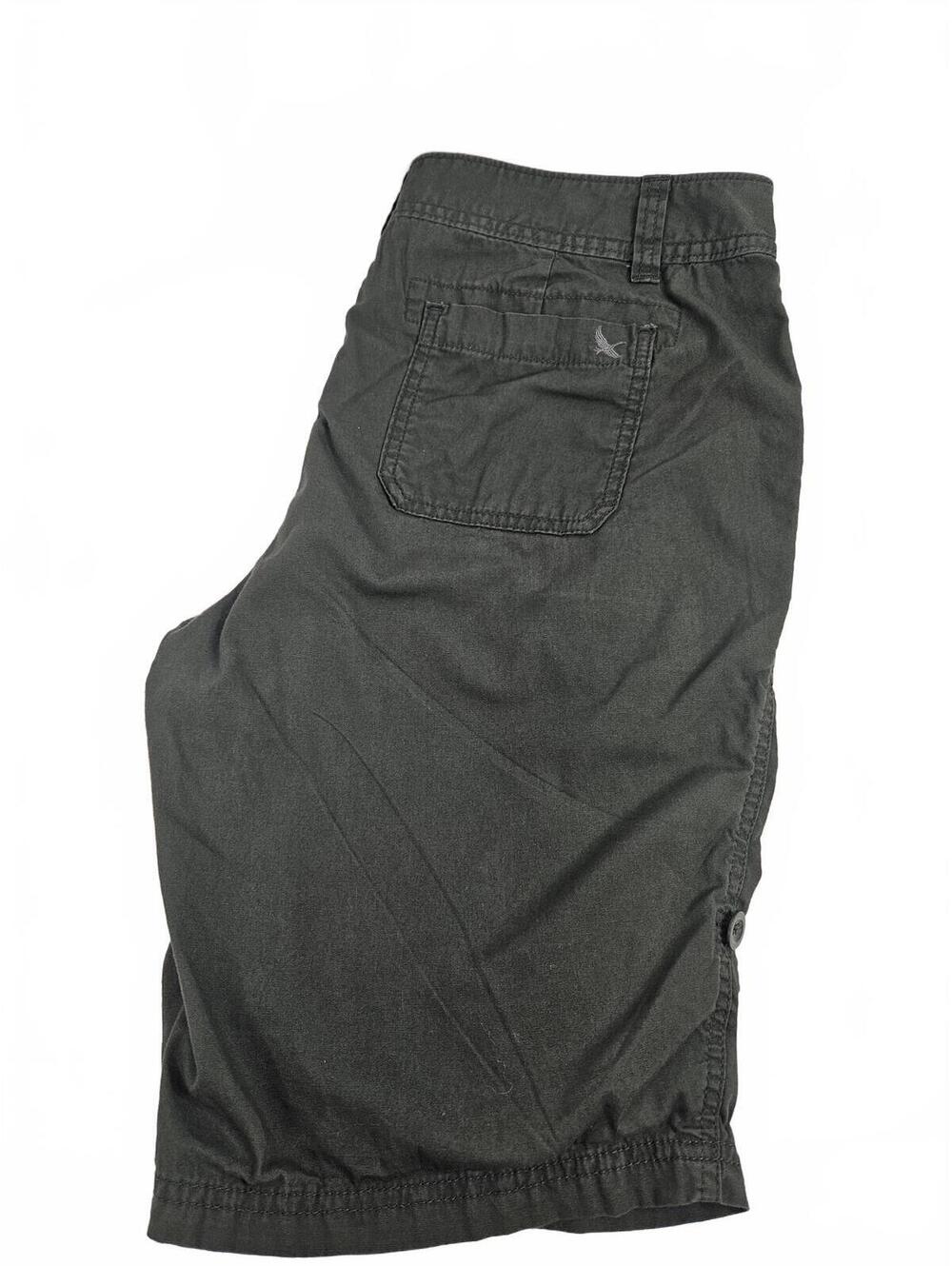 Eddie Bauer Women's Gray Casual Shorts Size 14 w/Button-Up Hem for Versatility